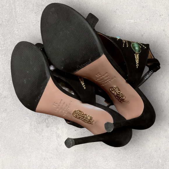 AQUAZZURA Desert Sun High Heel Sz 9/39 Suede Sandals - Picture 7 of 8